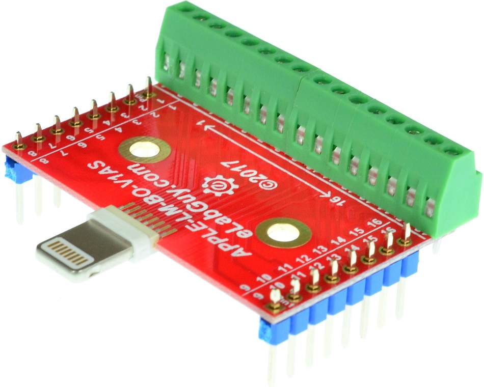 APPLE-30F-BO-V2AS eLabGuy Apple 30-pin Female connector breakout board side 