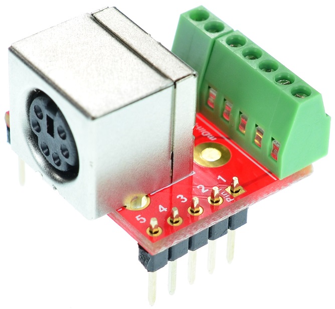 mini Din 6 PS/2 A7000 Mouse Keyboard Female connector Breakout Board