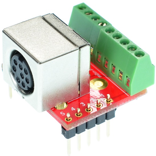 mini Din 8 Female connector Breakout Board