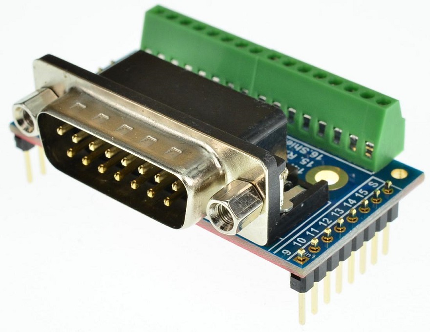 DB15 Male game port connector Breakout Board