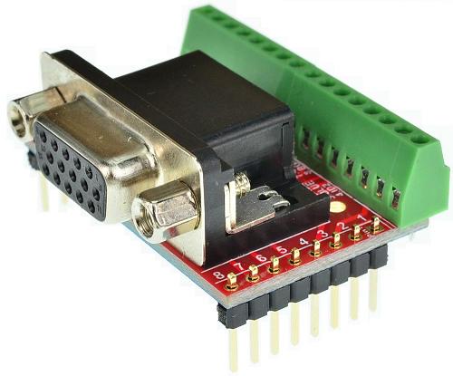 DB15HD VGA Female connector Breakout Board