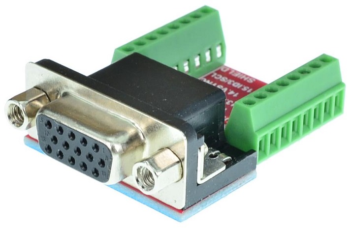 DB15HD VGA Female connector Breakout Board