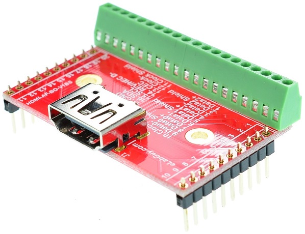 HDMI Type A Female connector Breakout Board elabguy