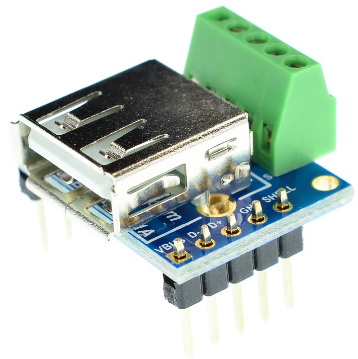 USB Type A Female connector Breakout Board