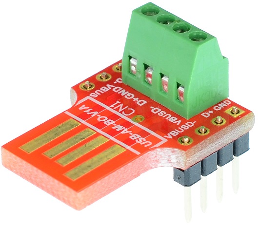 USB Type A Male Plug connector Breakout Board